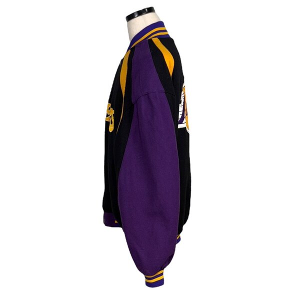 Los Angeles Lakers Jeff Hamilton 90s Wool Varsity Jacket 3XL Black/Gold/Purple - Picture 4 of 12